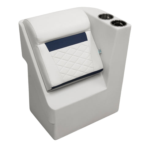 Wise DLX1305R-1904 DLX Series Pontoon Right Radius Lean Back Recliner - White/Mariner Blue