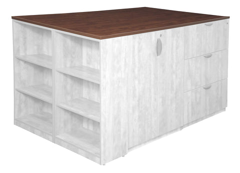 Regency Legacy Top Only for Quad-with-Bookcase Standing Desk/Storage Set, 85" x 46", Cherry