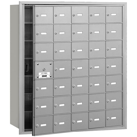 4B+ Horizontal Mailbox - 35 A Doors (34 usable) - Aluminum - Front Loading - USPS Access