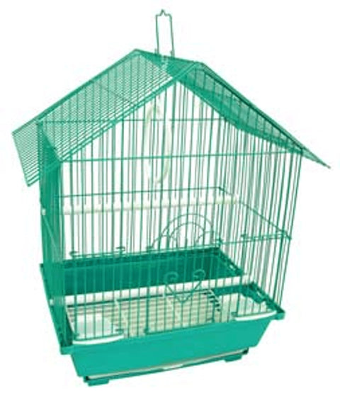 YML A1114MGRN House Top Style Small Parakeet Cage, 11" x 9" x 16"