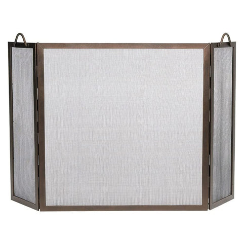 Oakestry SS-31Z Twisted Rope Folding Fireplace Screen, Roman Bronze