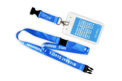 JUST FUNKY The Office Fun Run 'Race for The Cure' Lanyard & Id Badge Sleeve | Raise Rabies Awareness | Official The Office Collectible Lanyard