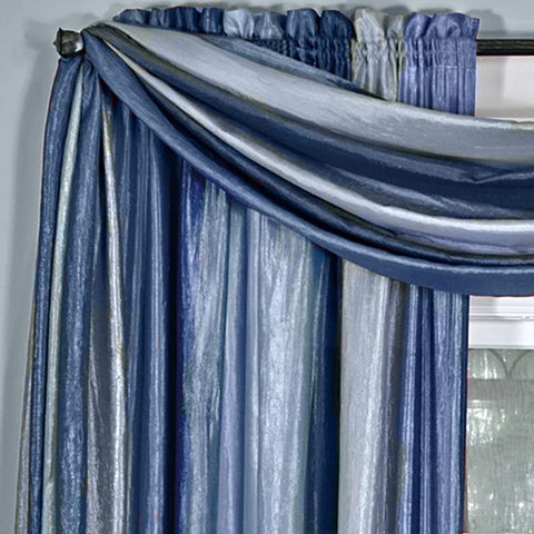 ACHIM Sheer Window Scarf Valance - 50 Inch Width x 144 Inch Length (Blue) - Light Filtering Polyester Curtain Scarf - Lightweight Drapes for Living Room, Bedroom & Dining Room Home Decor