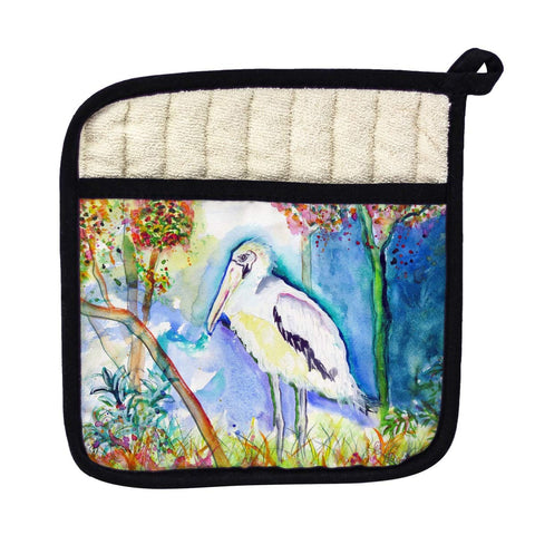 Betsy Drake PT710 Summer Wood Stork Pot Holder