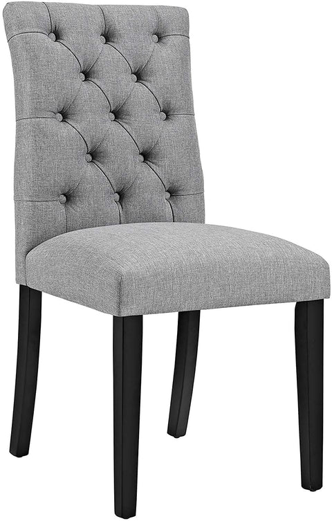 Oakestry Duchess Modern Tufted Button Upholstered Fabric Parsons, Dining Chair, Light Gray