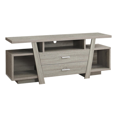 Monarch Specialties Dark Taupe with 2 Storage Drawers TV Stand, 60"