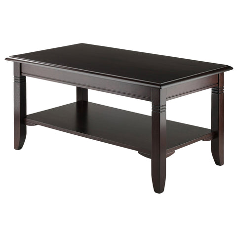 Winsome Nolan Coffee Table, Small Table with Shelf Storage, Practical and Elegant Living Room Decor, Stylish Furniture Essentials for New Homes, Apartments