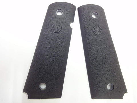 Hogue 1911 Govt. Model Cobblestone OverMolded Rubber Grip Panel Set with Palm Swells, Black - 45090
