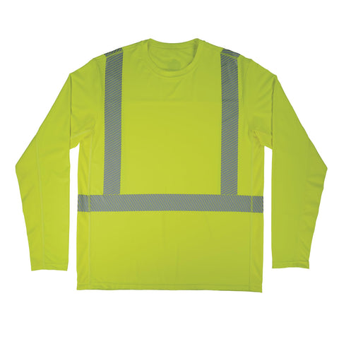 Ergodyne Standard Class 2 Hi-Vis Sun Shirt Cooling UV-Protection, Lime, 2XL