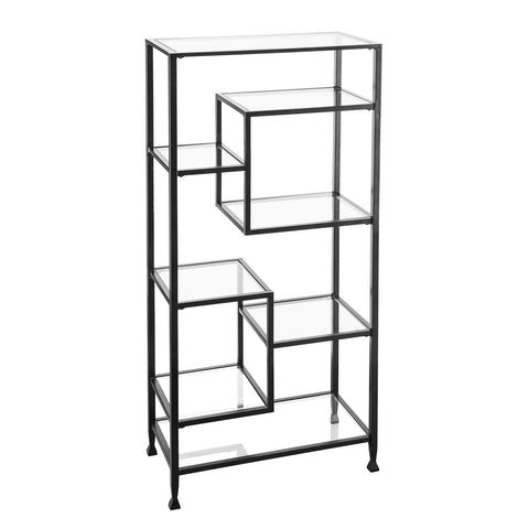 Jaymes Metal/Glass Asymmetrical tagre/Bookcase