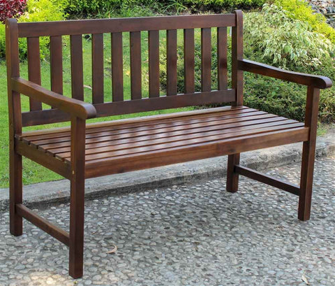 International Caravan Furniture Piece Outdoor 4 Foot Wood Bench