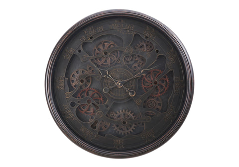 Monarch Specialties I 9029 Clocks, 30" Round, Gear Mechanism, Oversized, Wall Clock, Black