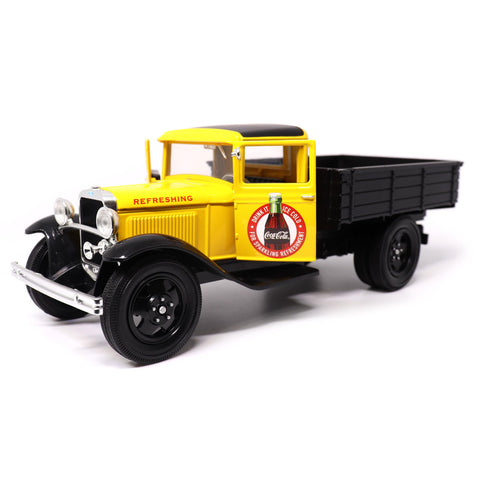 Motor City Classics Coca-Cola Diecast Collectible | 1931 Ford Model AA (Yellow Version) 1:24 Scale 424023 Officially Licensed