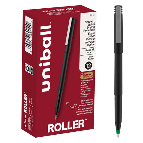 uniball Roller Pen, Micro Point (0.5mm), Green