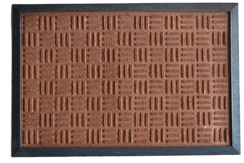 Imports Decor Synthetic Rubber Mat, 16-Inch by 24-Inch, Brown