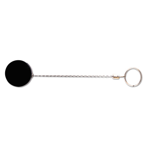 Heavy-Duty Retractable ID Card Reel 18.5 inch Extension Black/Chrome 6/Pack