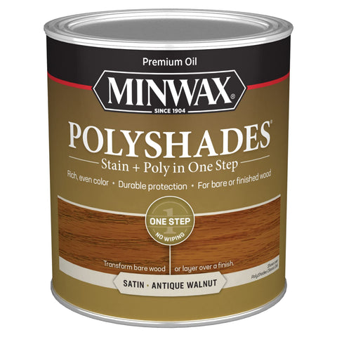 Minwax PolyShades Wood Stain + Polyurethane Finish – Quart, Antique Walnut, Satin