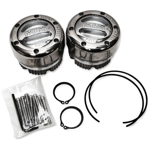 Mile Marker 104 Pair of Billet Silver Premium Locking Hubs fits 1974 1987 Cherokee Gladiator Wagoneer - Built for Durability & Reliability in Extreme Off Road Conditions