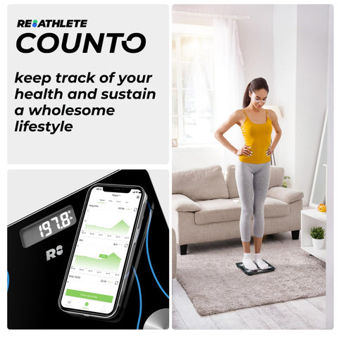 COUNTO Smart Scale- Digital Scale Measuring Body Parameters| Smart Bluetooth Body Fat Measurement Device, Body Composition Monitor with Smart App| Bathroom Scales Accurate for Bmi Muscle