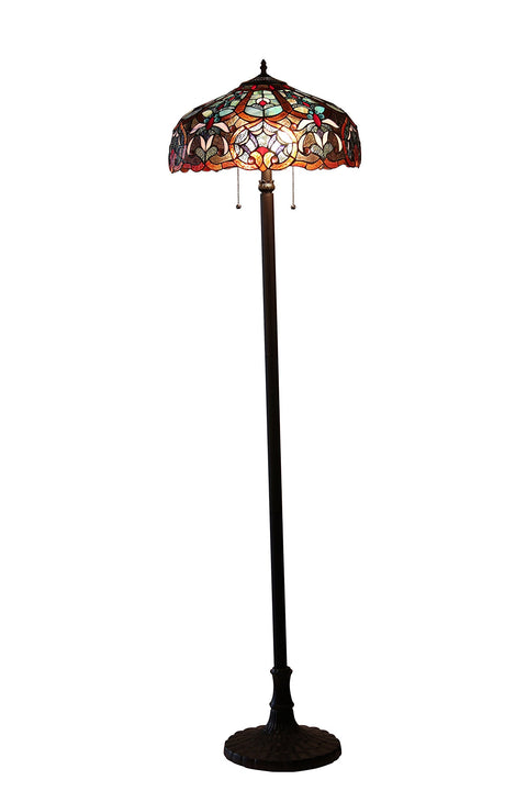 Chloe Lighting CH33473BV18-FL2 Sadie Tiffany-Style Victorian 2-Light Floor Lamp with 18-Inch Shade