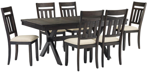 Hayden 7-Piece Dining Table Set For 6 Slate - Table & 6 Slat Back Chairs