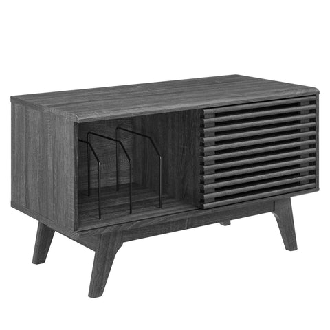 Modway Charcoal Render Vinyl Record Display Stand EEI-4263-CHA