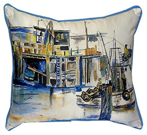 Betsy Drake Interiors Fishing Boat Multicolored Polyester 20-inch x 24-inch Throw Pillow