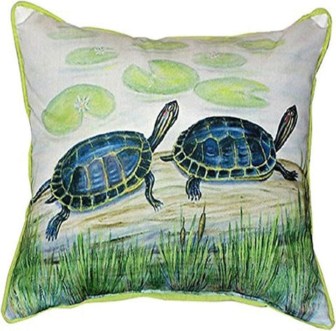 Betsy Drake Two Turtles Indoor/Outdoor Pillow, 16" x 20"