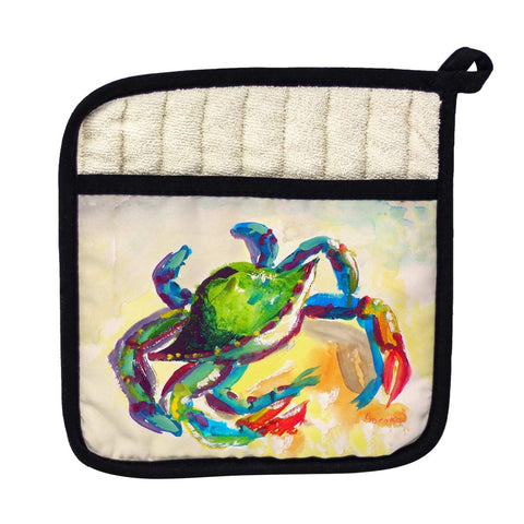 Betsy Drake PT267 Teal Crab Pot Holder