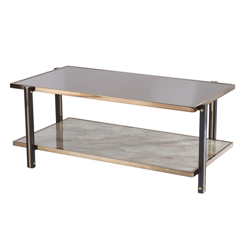 SEI Furniture Thornsett Cocktail Table w/Mirrored Top, Champagne