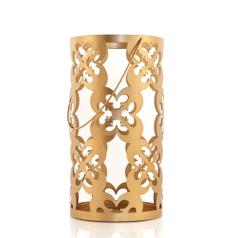 Seven20 Star Wars Stamped Iron Lantern with Handle | Gold Die Cut Rebel Symbol Clusters | Indoor & Outdoor Use | 11.5 Inches Tall