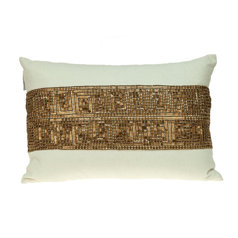 Parkland Collection Misty Transitional White Throw Pillow