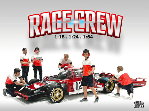 American Diorama Race Crew 6 Piece Figure Set for 1/18 Scale Models 19001-19002-19003-19004-19005-19006