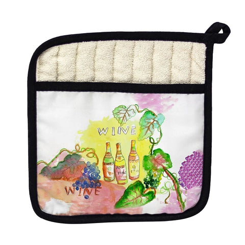 Betsy Drake PT078 Wine Bottles Pot Holder