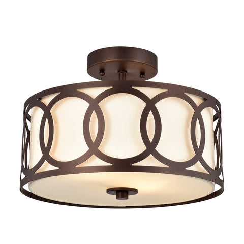 Benjara CH2S415RB13-SF2 Bronx Transitional 2 Light Semi-Flush Ceiling Fixture 13" Wide, Oil Rubbed Bronze