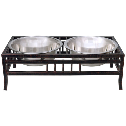 Loving Pets Black Label Collection Mission Diner for Dogs, 2-Quarts, Vintage Black