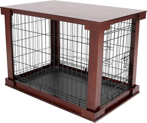 Cage with Crate Cover Mohogany Small