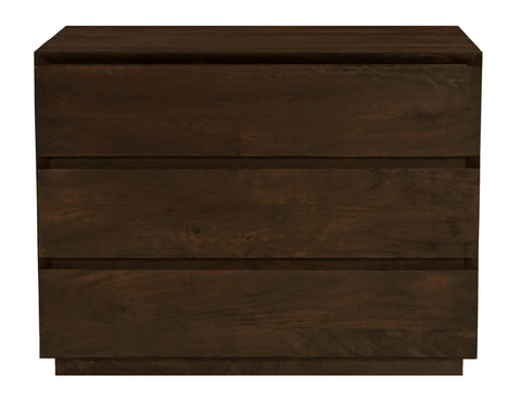 Flagstaff 3-Drawer Nightstand in Modern Barista Brown Finish on Solid Wood