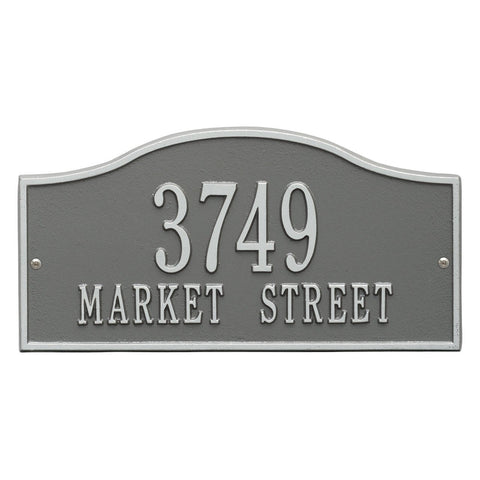 Whitehall Products 1118PS Rolling Hills Plaques - Standard Wall - Two Line in Pewter/Silver