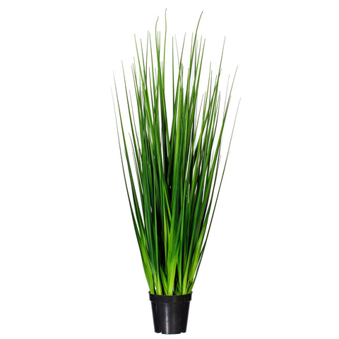 Vickerman 36" Everyday Artificial Extra Full Green Grass with Black Plastic Pot - Faux Grass Plant Decor - Home Or Office Indoor Greenery Accent - Artificial Potted Plants