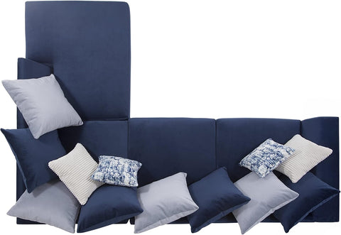 American Furniture Classics 8-A317V8-K Casual Comfort Sectional Sofa in Blue