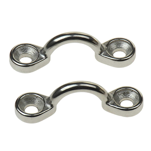 T-H Marine Stainless Steel Eye Straps - Boat and Kayak Tie Down Pad Eye Kit - 2 Pieces
