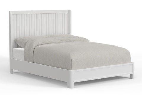 Alpine Furniture Stapleton Mahogany and Veneer Panel Bed, Queen, White