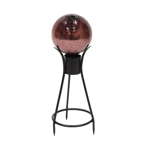 Achla Designs 130-2012 6" Plum Crackle Glass Gazing Globe and Stand, Purple