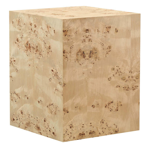 Modway EEI-6273-NAB Cosmos 16" Square Burl Wood Side Table, Natural Burl
