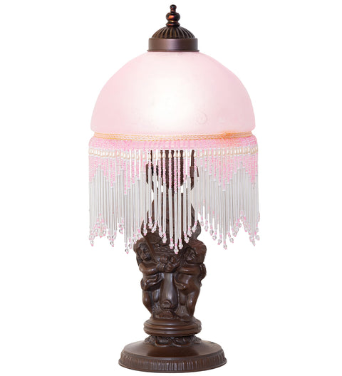 Meyda 17" High Roussillon Cherub with Lantern Mini Lamp