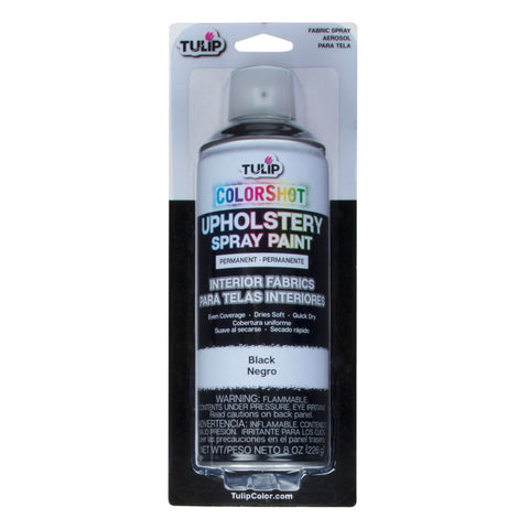 TULIP ColorShot Fabric Spray Paint for Upholstery, Permanent Spray-On Fabric Paint for Furniture, 8 oz, Black