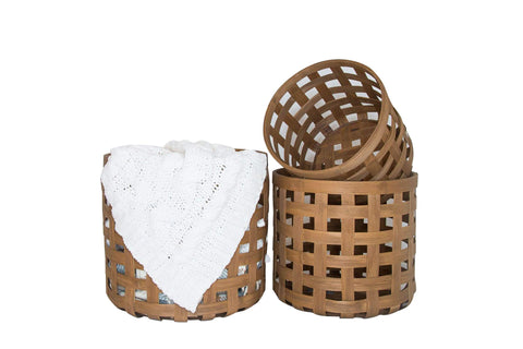 TX USA Corporation Home Decorative Woven Storage Display Basket - Set of 3