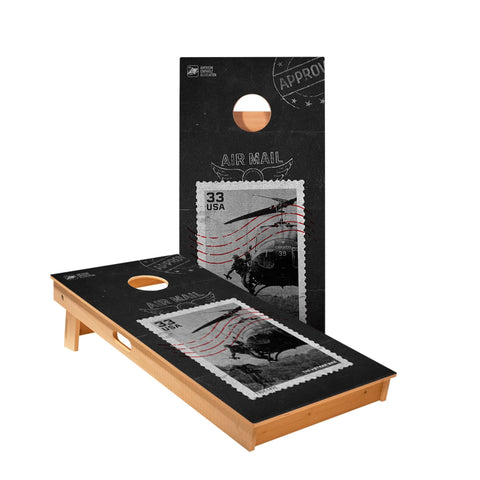 Skip's Garage Airmail Stamp Cornhole Boards - Includes (2) Boards (NO Bags) + (2) Hole Lights & (2) Edge Lights