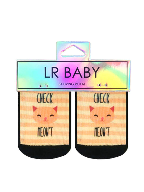 Check Meow't Socks - Baby Socks 0-6 Months